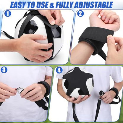 TOBWOLF Wrist Belt Solo Soccer Kick Trainer, Adjustable Handle Soccer Ball Trainers with String Fits Ball Size 3, 4, 5, Football Juggling Throwing Trainer for Adult/Youth to Enhance Ball Control Skill