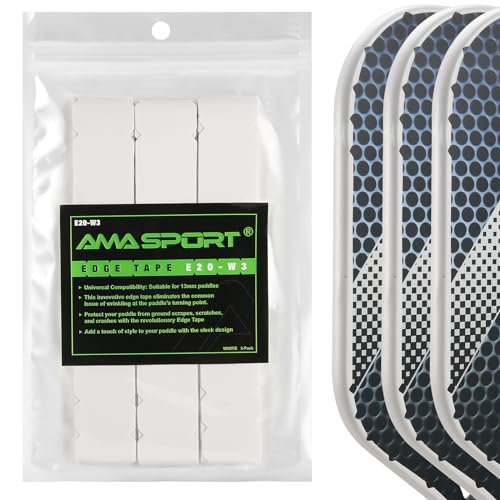 PICKLETECH Pickleball Paddle Protection Tape - Paddle Head Edge Guard - Racket Edge Protection Tape -Fit Perfectly Curved Edge -No Wrinkling - color: White, size: Width 20mm