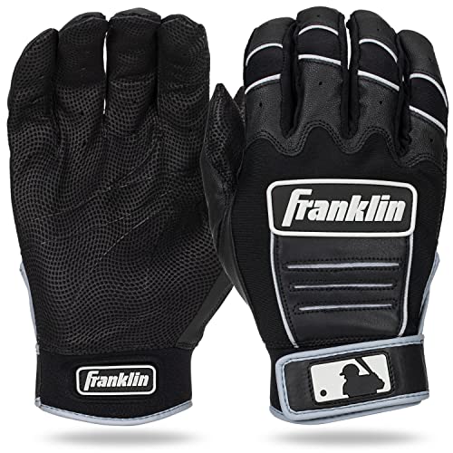 Franklin Sports MLB Baseball Batting Gloves - CFX Pro Youth and Adult - Baseball + Softball - Multiple Sizes + Colors - color: Black/Black, size: Adult Small