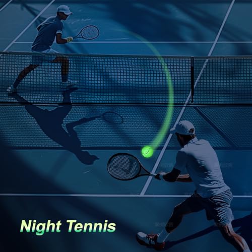EliteTrace Glow in The Dark Tennis Balls, 3 Pack Training Tennis Balls Practice Balls, Pet Dog Playing Balls, With Rapid Glow Activator and Mesh Bag, Good for Pet Traning and Beginner Training Ball