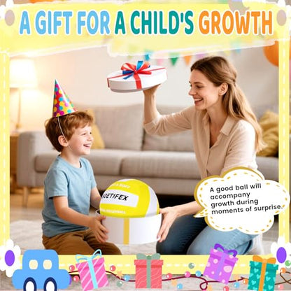 Soft Volleyball-Super Soft Fabric Light Volleyball for Indoor Practice Safe and Quiet Kids Youth Beginners House Yard Training Practice Games(Deflated) - color: Yellow,white