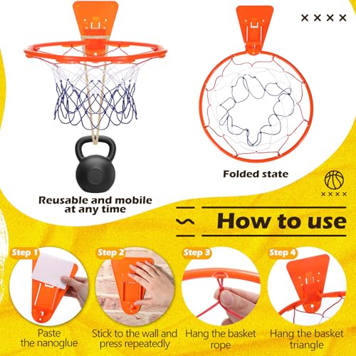 Silipull Size 7 (29.5") Silent Basketball and Hoop Set – Noiseless Airless Foam Basketball for Quiet Indoor Dribbling & Training, Realistic Feel with High Bounce, Ideal for Teens Adults(Orange)