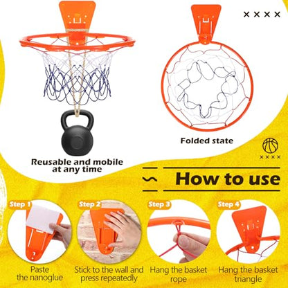 Silipull Size 7 (29.5") Silent Basketball and Hoop Set – Noiseless Airless Foam Basketball for Quiet Indoor Dribbling & Training, Realistic Feel with High Bounce, Ideal for Teens Adults(Orange)