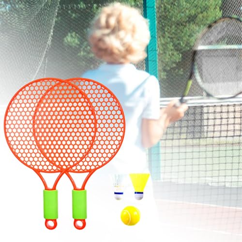 Tennis Racket for Children's Badminton Tennis Set with Ball and Shuttlecock Racket Training Tennis Racquet for Play Girls, Orange