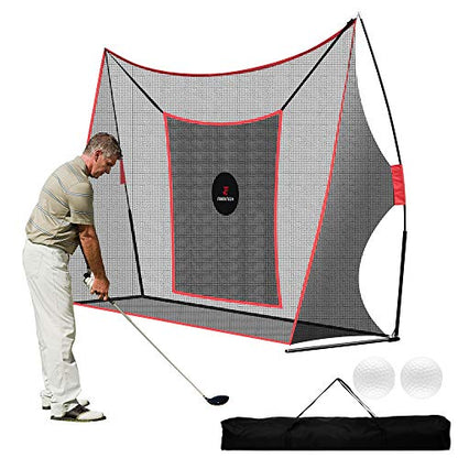 Golf Practice Net - Heavy Duty Driving Range Net with High Impact Chipping Target, Include Carry Bag and Golf Balls for Indoor Outdoor - style: 10' x 7' Net (Black)