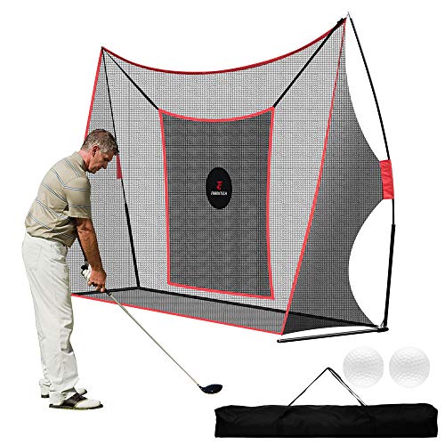Golf Practice Net - Heavy Duty Driving Range Net with High Impact Chipping Target, Include Carry Bag and Golf Balls for Indoor Outdoor - style: 10' x 7' Net (Black)