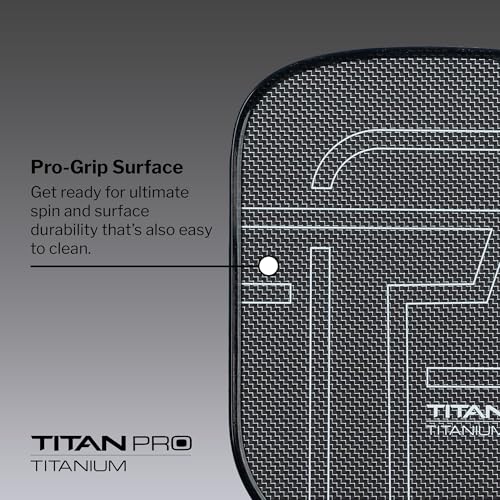 Titan Pro Titanium Carbon Fiber Pickleball Paddle – T700 Carbon Fiber Face, Electroplated Titanium, Nomex Duo Core, USA Pickleball Approved, 14mm & 16mm – Intermediate to Advanced Players
