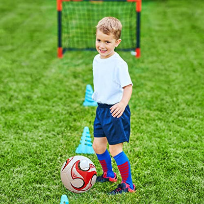 Soccer Ball Size 3,4,5 with Pump Needle Anti-Explosion Design Indoor Outdoor Suitable for Kids School Training Practice or Boys Girls Toddlers Gift