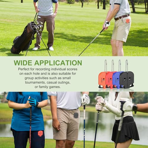 Golf Score Indicator, Stroke Counter Clicker Portable Handy Count Shot Keeper with Key Chain for Golfer Training