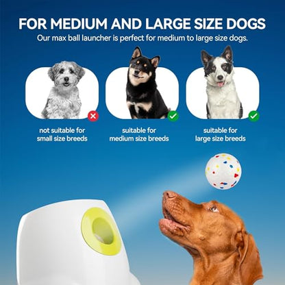 ALL FOR PAWS Automatic Dog Ball Launcher with 2.5in EPTU Balls, Ball Thrower for Medium to Large Dogs, Interactive Dog Fetch Toy for Mental & Physical Exercise - size: Max Size-EPTU Balls