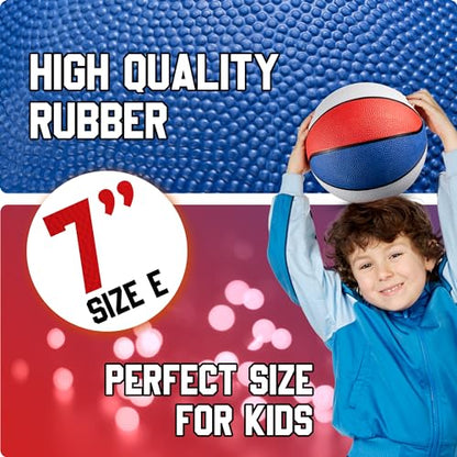 Bedwina Rubber Mini Basketball Balls for Kids 7 Inch, Size 3 Pack of 3 - Pool Basketball for Mini Hoop Outdoor & Indoor - style: 3-pcs