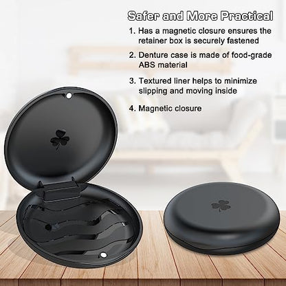 Orthodontic Mouthguard & Dental Retainer Case - Aligners Case (Black) - color: Black