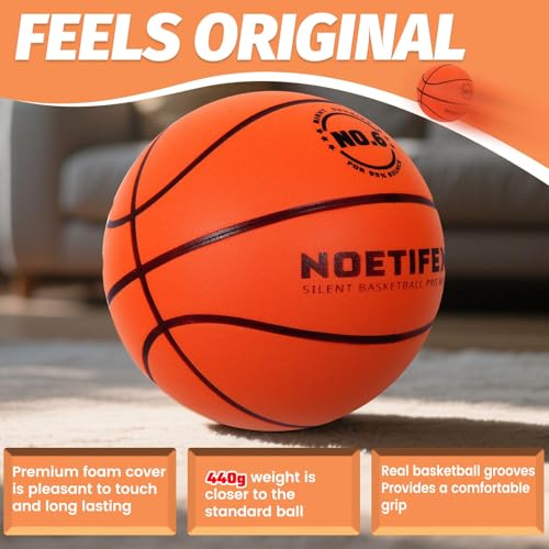 Upgraded Weighted Silent Basketball, High-Density Quiet Indoor Training Ball with Gift Box, Real Bounce Soft Material, Ideal for Home & Apartment Dribbling Practice