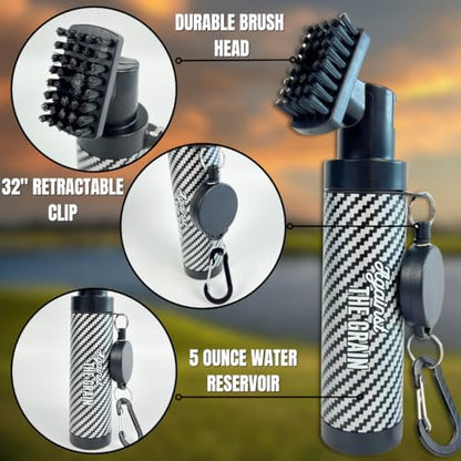Golf Bag Accessories for Men – Golf Club Water Brush, 50 Golf Tees, Divot Tool & 12x20 Inch Towel - Golf Gifts for Men, Mens Golfing Gifts, Golf Essentials for Men, Golf Accessories Kit - style: Water Club Brush