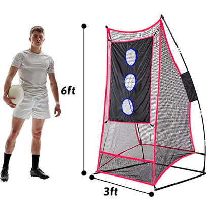 Kapler Football Kicking Throwing Net - 6x3ft Portable Field Goal w/Detachable Target for Throw & Precision Kicks - Sideline Practice for Backyard Skill Improvement for Youth and Adults