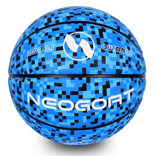Kids Toddler Youth Size 3/4/5 Basketball 22/25.5/27.5",Durable High-Bounce Thickened Rubber Youth 25.5/27.5" Basketball Size 3/4/5 for in & Outdoor Play, for Boys & Girls Gifts(Deflated) - color: Blue Mosaic-Thickened Rubber-Without Pump, size: Size 4 Kid