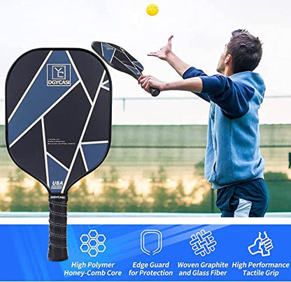 YC DGYCASI Pickleball Paddles Set of 2, USAPA Approved Carbon Fiber Pickleball Set, Lightweight Pickle Ball Rackets 2 Pack, 2 Outdoor Pickleball, 2 Indoor Pickleball, 1 Pickleball Bag - color: Silver