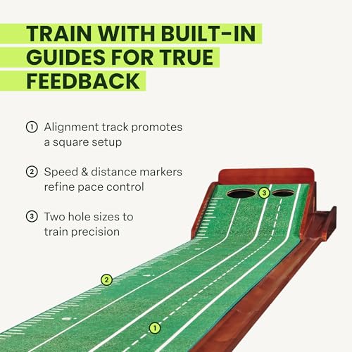 Perfect Practice Putting Mat – Indoor Putting Green for Home & Office – Golf Training Aid for Putting Practice – Premium Golf Putting Mat with Realistic Turf – Golf Gifts for Men - style: Standard (9'6")