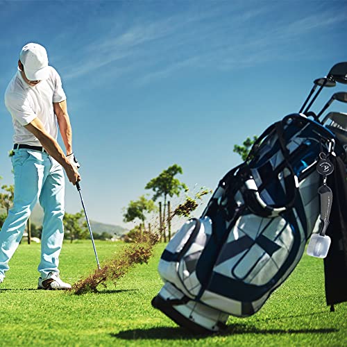 Retractable Golf Club Brush | Oversize Double Brush & Ergonomic Grip & Retractable Groove Cleaner & Lanyard - color: Gray