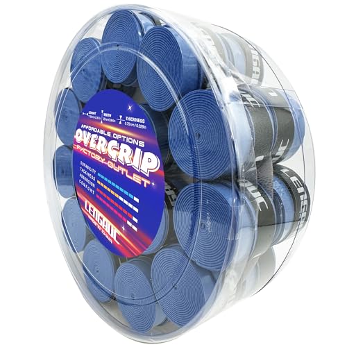 Tacky Overgrips,Tennis/Badminton/Pickleball/Paddle 30/60 Pack, Tacky Anti-Slip and Absorbent Grip, Colorful,Comfort Grip Tape,Absorb Sweatbands Anti Slip - color: 30 Pack 0.029 inch Dark Blue Colours