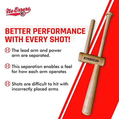 No Errors Sports Sequence Training Bat, Ultimate Two-Handed Baseball Trainer for Swing & Barrel Control, Ideal for Pro Players & Coaches - style: Senior - 25"