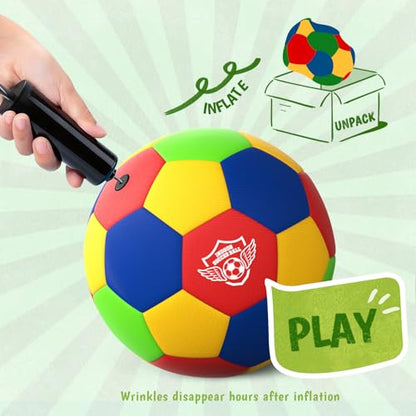 HopeRock Indoor Soccer Ball, Size 4 Soft Foam for Toddlers and Kids, Silent in House, for Youth Boys and Girls Aged 3-12 Years Old - size: Size 4-2Pack