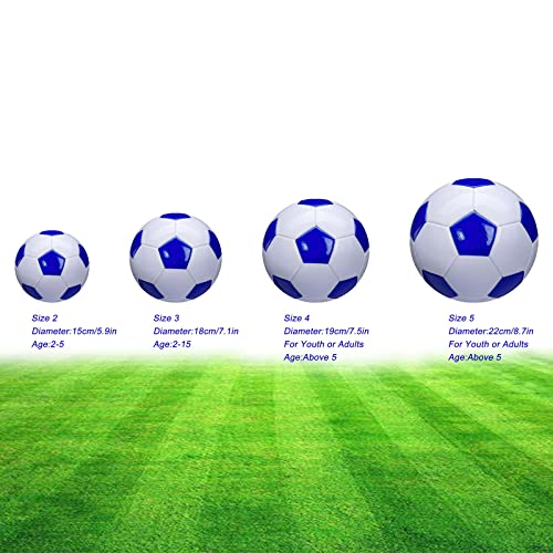 Soccer Ball Size 2,3,4,5 White Blue Outdoor and Indoor School Sports Activity Anti-Explosion Classic Design Suitable for Kids Toddler Boy Gift Training Practice - style: Size 3