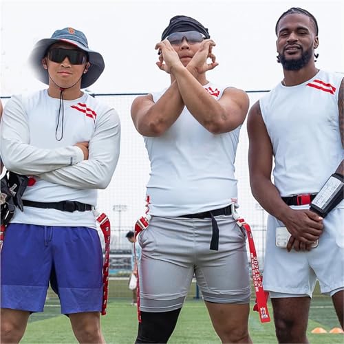 Flag Football Belts 2Pc Adjustable Soccer Rugby Flag Tag Waist Strap Football Match For Training Competition(White)