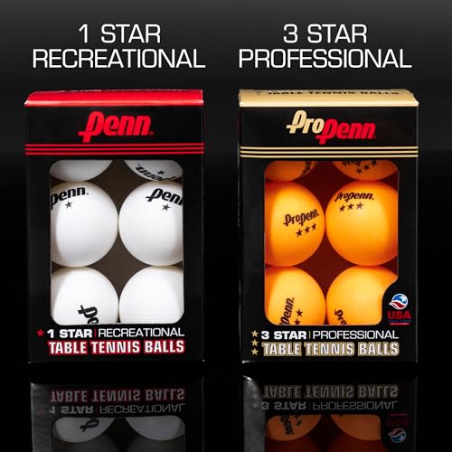 Penn 40mm 1-Star White Ping Pong Balls, Box of 36 Official Tournament Size Table Tennis Balls - size: 40mm (Pack of 2)