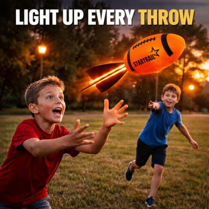 Glow in The Dark Football | Rechargeable Ultra-Bright LED Light-Up Football for Kids & Teens Ages 6+ | Outdoor Fun for Evening Play, Camping & Beach Games