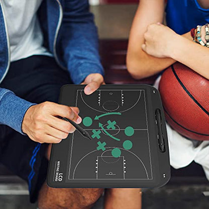 13.5'' Electronic Football Tactical Board, Basketball Coaching LCD Soccer Strategy Board With Stylus Pen, Marker Training Writing Tablet Coach Gifts - color: Basketball Black