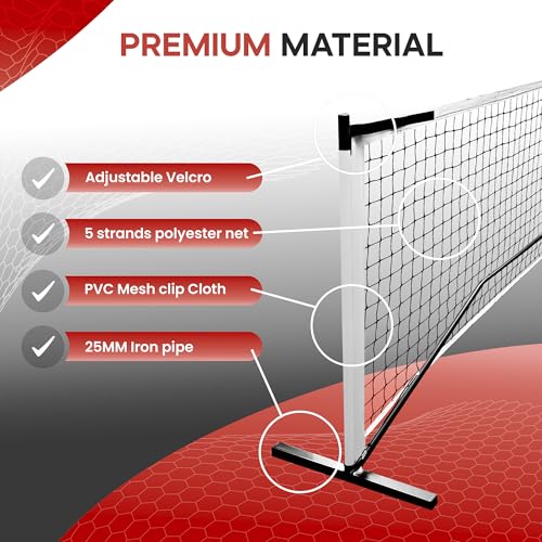 Pickleball Set of Portable Pickleball Net for Driveway & Court Marking Kit with Pickle Ball Bag - Easy Setup Outdoor & Indoor Pickle Ball Equipment for Recreational & Competitive Play