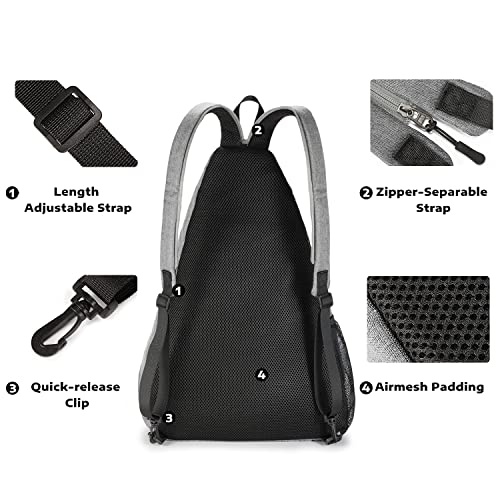 A11N SPORTS Pickleball Bag, Reversible Crossbody Sling Bag/Backpack for Women Men - color: Charcoal