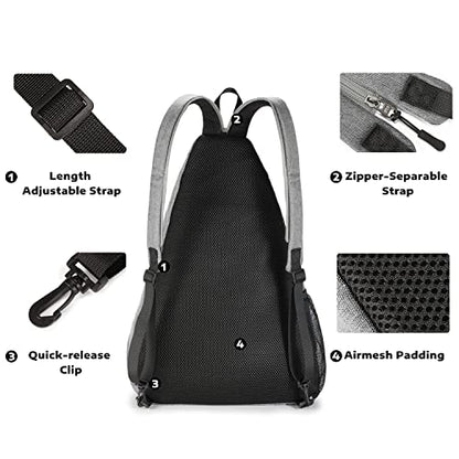 A11N SPORTS Pickleball Bag, Reversible Crossbody Sling Bag/Backpack for Women Men - color: Charcoal