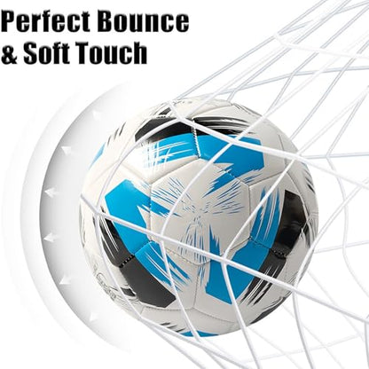 Soccer Ball Size 3 4 5 Soft Leather Anti Explosion Practice Training Boys Girls Adults with Pump Needle - color: Red, size: Size 5