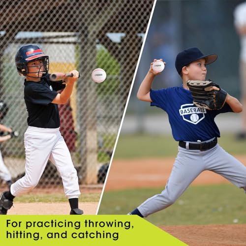 Soft Baseballs 6 Pack Foam Baseballs 9 inch with Mesh Bag for Youth Teenager Players Soft Tballs Training Foam Ball for Safe Throwing, Catching Fielding,Pitching,and Batting Practice