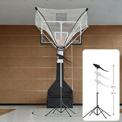 Basketball Rebounder 180° Rotating Universal Fit for All Rims, 86" Wide Net Return System, Portable Shooting High-Efficiency Training & Trainer for Solo Practice