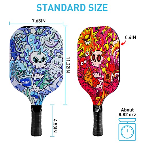 Pickleball Paddles Set of 4 for Beginners Men Women Adults - color: ‎Ornate Skull Pattern