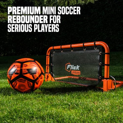 Flick Urban Mini Wall Soccer Rebounder - Portable Football Rebounder Net - Soccer Training Equipment Designed to Improve Your Soccer Training with Multi-Sport Functionality - 66cm x 31cm