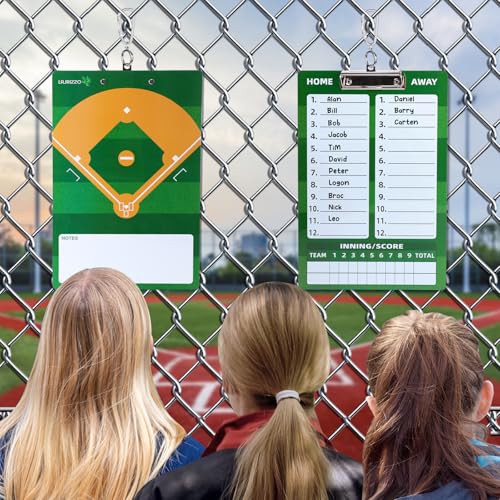 Baseball Dry Erase Coaches Clipboard, Baseball Dry Erase Coaching Board Double-Sided Baseball White Board for Coaches Writable and Erasable Baseball Clipboard Dry Erase Baseball Lineup Board - style: Baseball