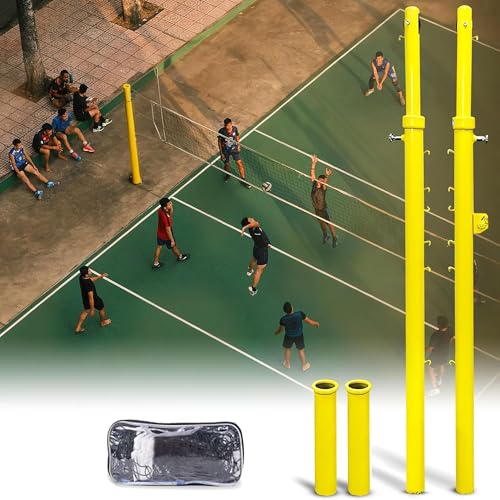 8ft Professional Volleyball Net,Indoor Volleyball Net Outdoor Heavy Duty Volleyball Net Systems, Portable Adjustable Height 5'1"-8', for Backyard School Grass