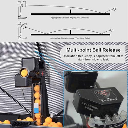 Table Tennis Robot, Ping Pong Ball Catch Trainer, for Table Tennis Catch Practice, with Catch Net, Portable Ball Launcher, 30-90 Balls/Min, for Clubs, Table Tennis Beginners