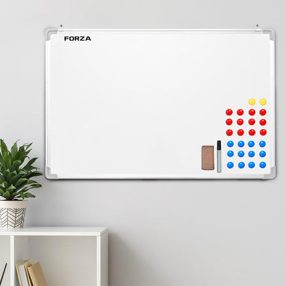 FORZA 35in x 24in Double-Sided Sports Coaching Whiteboard | 13 Sport Options - Dry Erase Board Equipped with Magnetic Markers, Pen & Eraser (Plain, Without Carry Bag) - size: Without Carry Bag, style: Plain