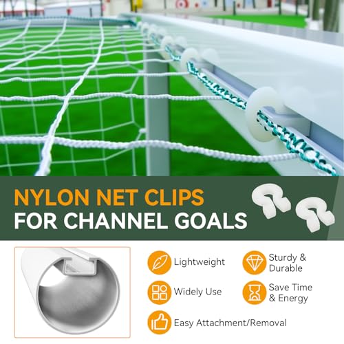 Soccer Net Clips for Goal, Durable Nylon Soccer Goal Net Clips, Soccer Goal Clips Fit for Most Goal Net Systems Games Playgrounds, Football Net Clips for Soccer Net Accessories 50 PCS