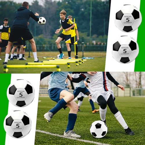 NICEMOVIC Deflated Soccer Balls Size 5 Bulk with Pumps, Operation Christmas Bulk Items for Adults Donation Charity Train Practice Game, Deflated Soccer Balls with Pump Needles Set - size: 24 Pack
