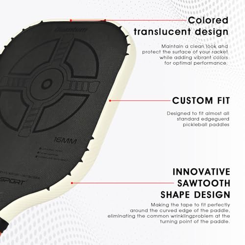 PICKLETECH Pickleball Paddle Protection Tape - 3K PU Interwoven Texture - Paddle Head Edge Guard - Racket Edge Protection Tape -Fit Perfectly Curved Edge -No Wrinkling - color: 3K White, size: Width 26mm