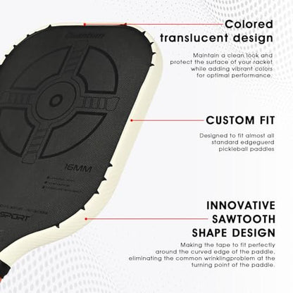 PICKLETECH Pickleball Paddle Protection Tape - 3K PU Interwoven Texture - Paddle Head Edge Guard - Racket Edge Protection Tape -Fit Perfectly Curved Edge -No Wrinkling - color: 3K White, size: Width 26mm