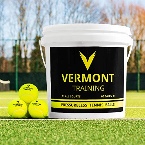 Vermont Tennis Balls | ITF Approved Mini Tennis Balls – Pressureless Training Balls [Bulk Buy Tennis Balls] - color: Training Balls, size: 60-Ball Bucket