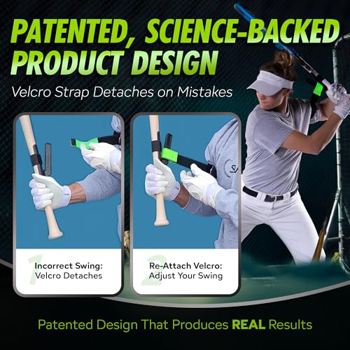 SWINGRAIL Baseball/Softball Hitting Trainer – Swing Trainer Aid for Batting & Hitting Practice – Baseball Training Equipment to Improve Bat Speed, Swing Mechanics, Contact & Timing – For Ages 9 and Up