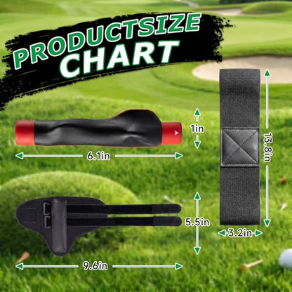 Hoteam 3-in-1 Golf Training Aid Set, Golf Wrist Strap, Swing Arm Band Correction & Grip Trainer, Swing Training Equipment, Improve Muscle Memory and Posture for Beginner Golfer Practice Tool